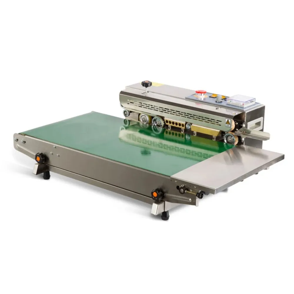 Continuous polybag sealing machine automatic heat sealer capper Aluminum foil sealing machine Widening conveyor band sealer