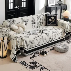Vintage Flower Thicken chenille Sofa Cover Sofa Blanket simple cushion ins wind sand hair towel fashion lunch blanket Sofa Towel