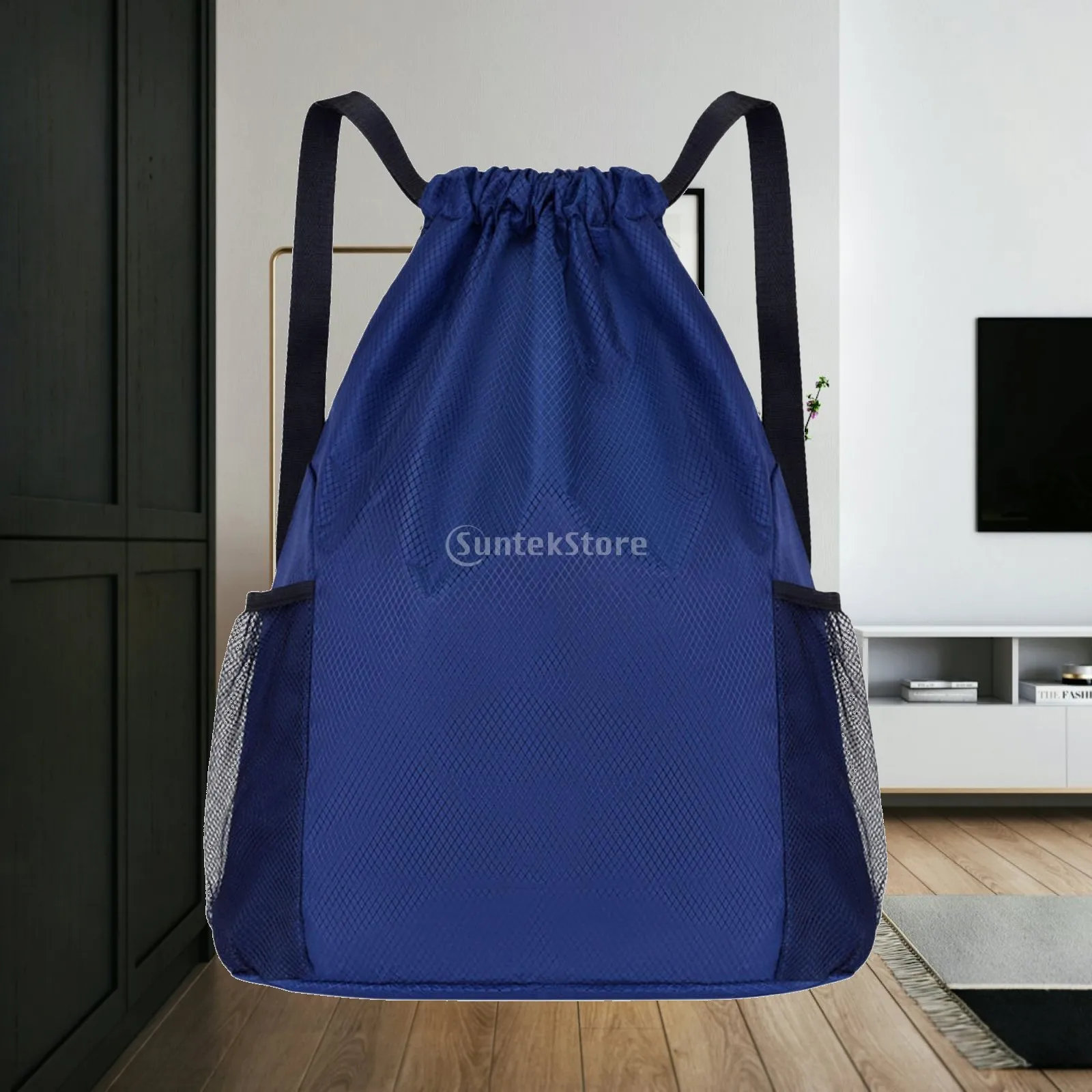 Sports Drawstring Bag PE Sack Rucksack Lightweight for Girls Boys Travel Shopping Swimming