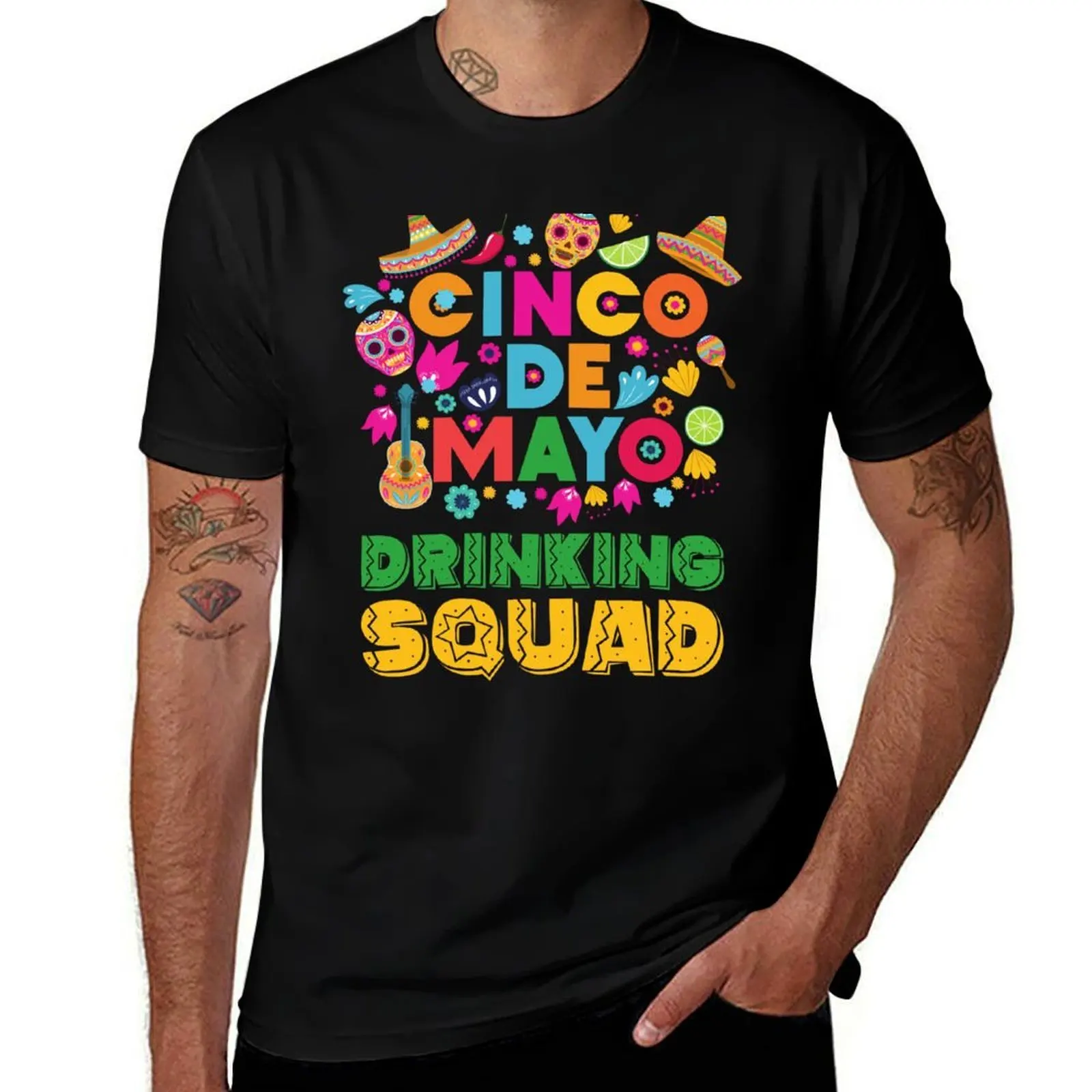 

Cinco Drinko Squad Drinking Party Fiesta Funny Cinco de Mayo T-Shirt t shirts for man cotton soft man tshirt T-Shirt