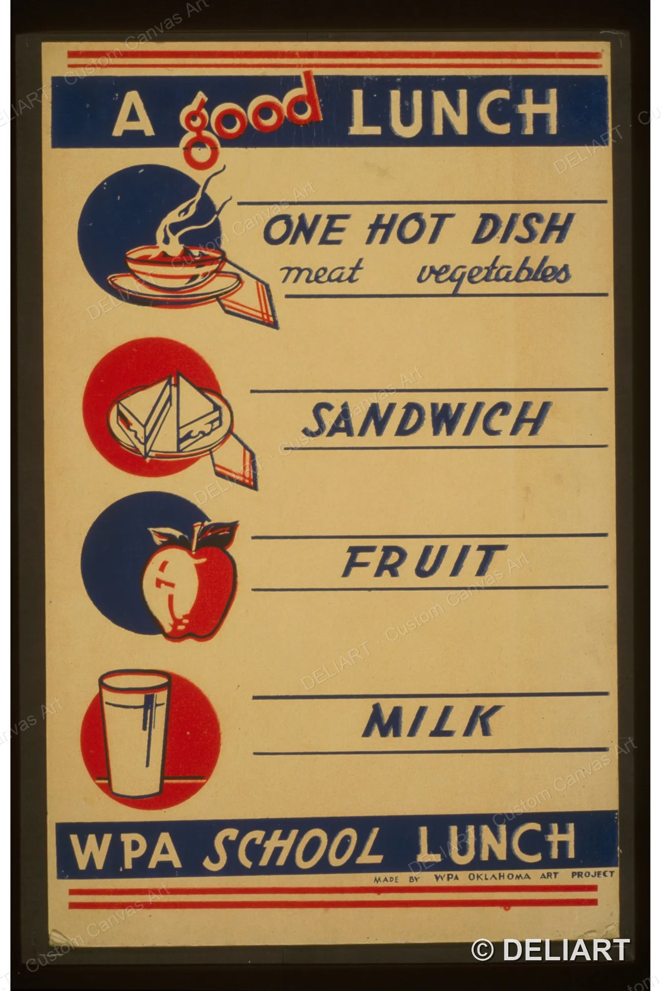 Home Decor Retro - A good lunch Vintage WPA Public