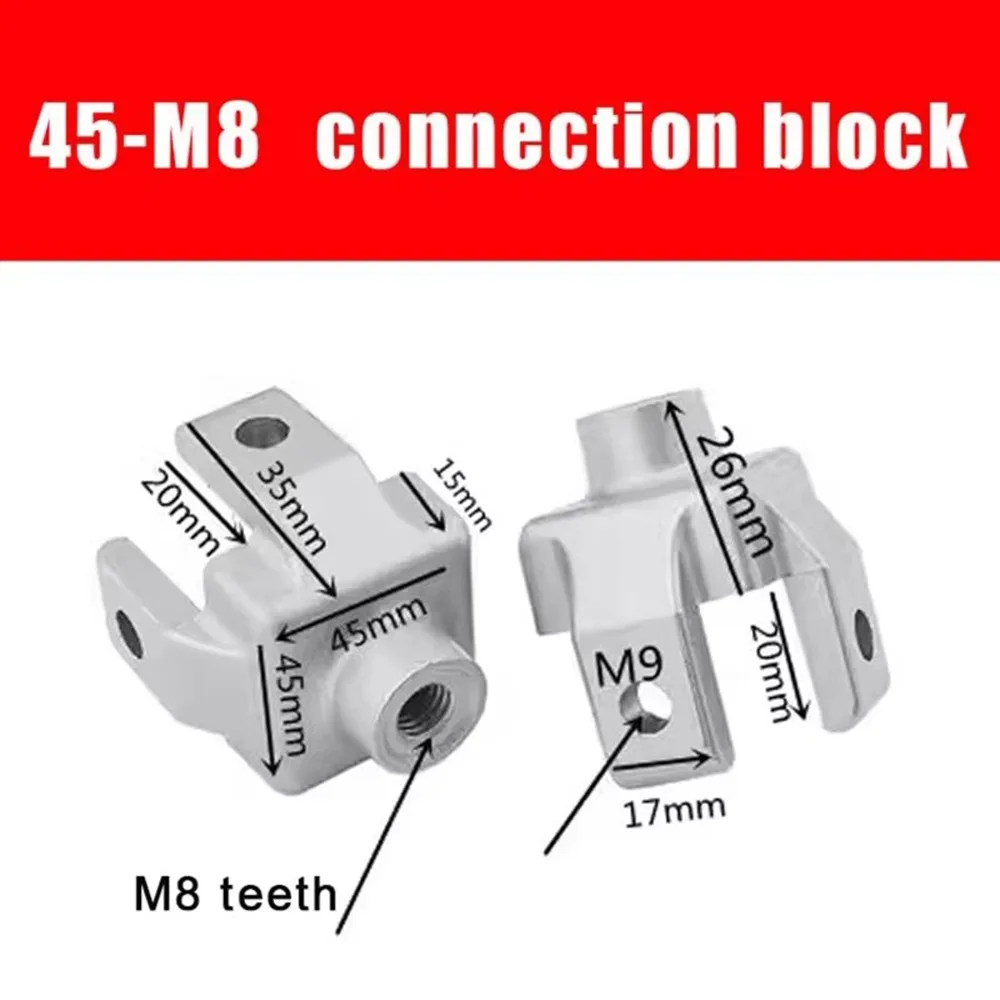 1Pcs M6-M12 Thread Size Caster Foot Wheel Cup Connection Block Aluminum Profile Foot End Connection Block