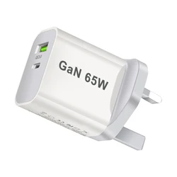 UK/AU/EU/US USB C Charger 65W PD 3.0 GaN Charger Type C Power Adapter With 2-Port Fast Wall Charger Compatible for iPhone 13 USB