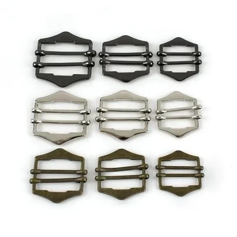4PCS Metal Buckle Backpack Double Pin Slider Hook Webbing Adjustment Buckles Coat Belt Clip Clasp Accessory