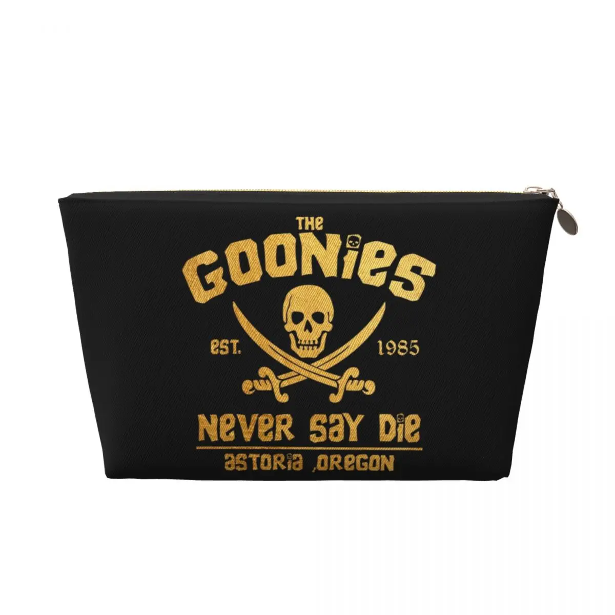 Custom The Goonies Never Say Die Toiletry Bag  Gothic Pirate Skull Cosmetic Makeup Organizer Lady Beauty Storage Dopp Kit Case