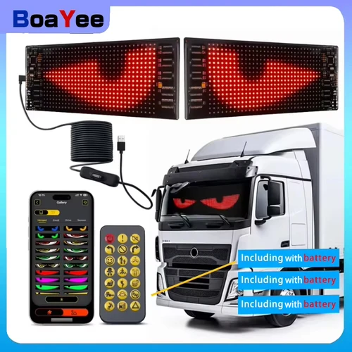 Luz LED de ojo de diablo para parabrisas de coche, camión, Panel de matriz LED animado, señal, pantalla Digital programable Flexible, aplicación de luz