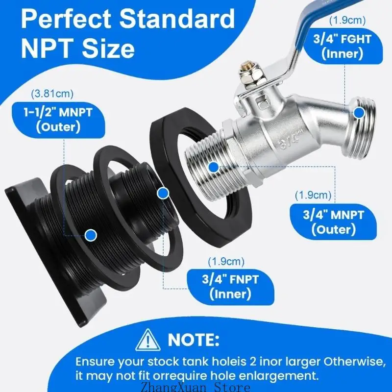 Ablaufadapter-Kit mit Schlauchausgang für die Wasserablasssteuerung des Lagertanks 3XUF – Detail 6
