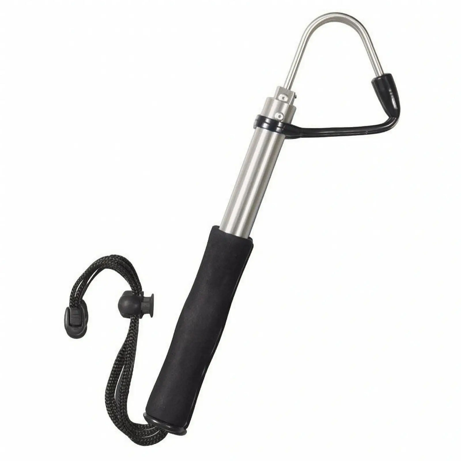 Extendable Telescopic Fishing Gaff | Curved Metal Hook Head, Non-Slip padded grip, Telescopic Gaff with Wrist Strap