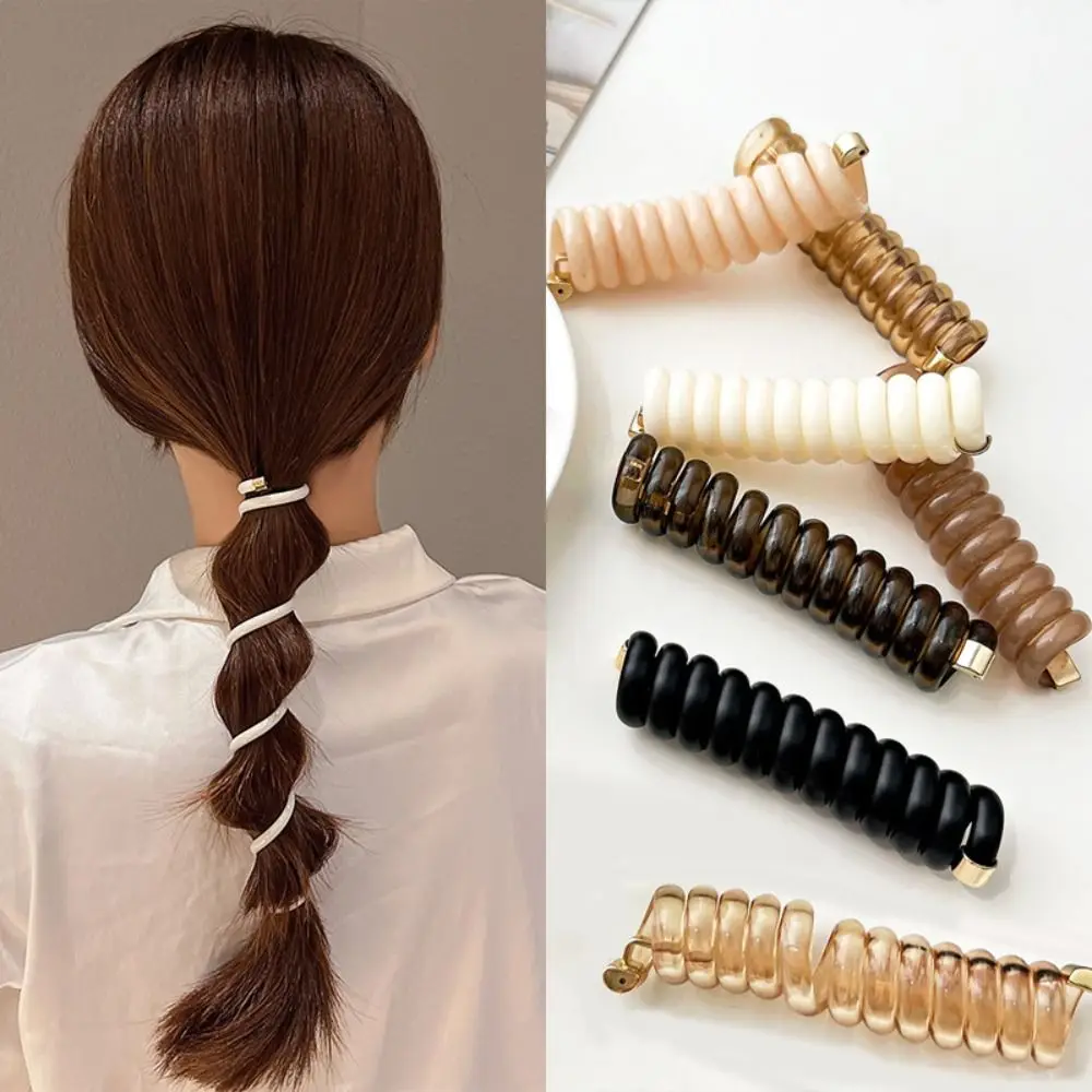 

New Plastic Telephone Line Hair Ties Elastic DIY Ponytail Holder 9 Colors Hair Accessories Hair Bundle Girls Women
