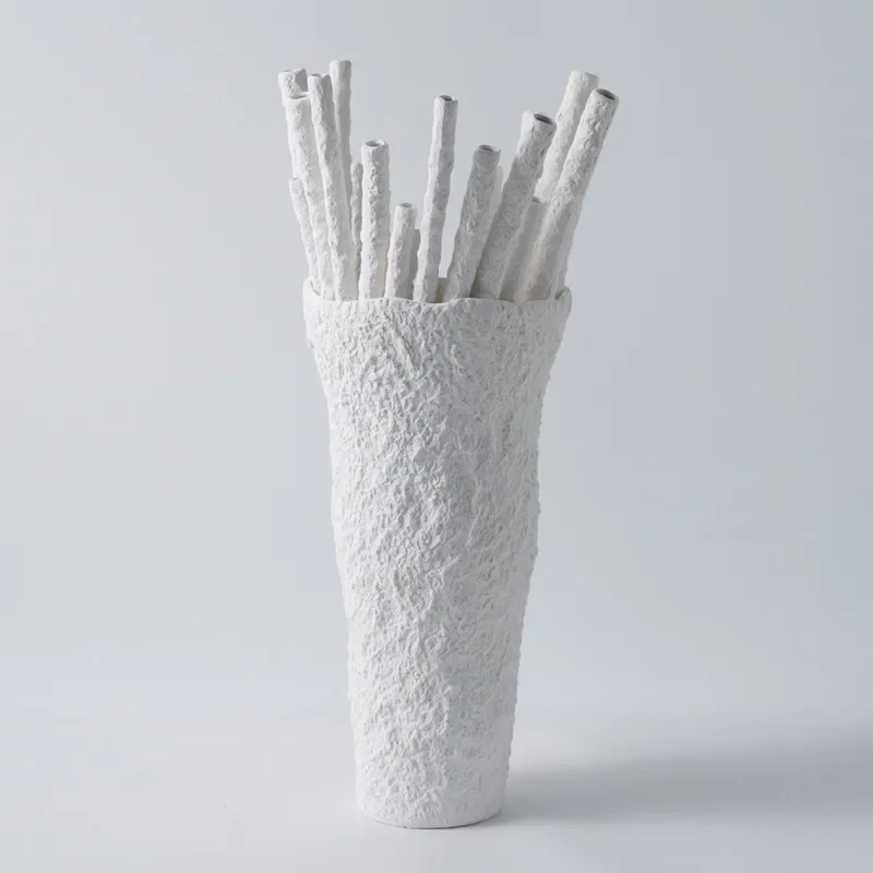 Modern Nordic Ceramic Vase Large Jingdezhen Flower Pot Minimalist Home Decor Living Room Entrance Ornament Creative Design