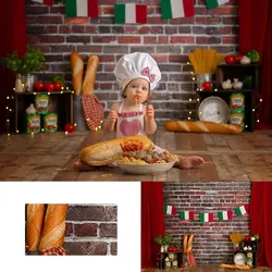 Viva LItalia Backdrop Kids Baby Cake Smash Photography Props Child Adult Birthday Baguette Studio Backgrounds