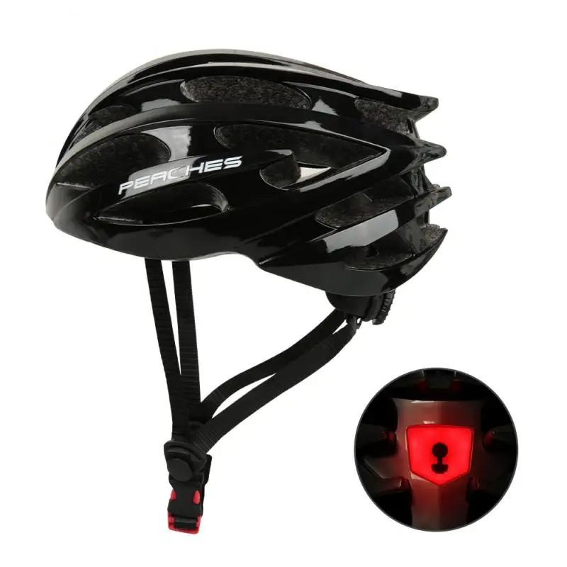 PEACHES Lightweight Riding Helmet + Tail Light Men Women Bicycle Helmet With Insect Net Mountain Riding Helmet Riding Equipment