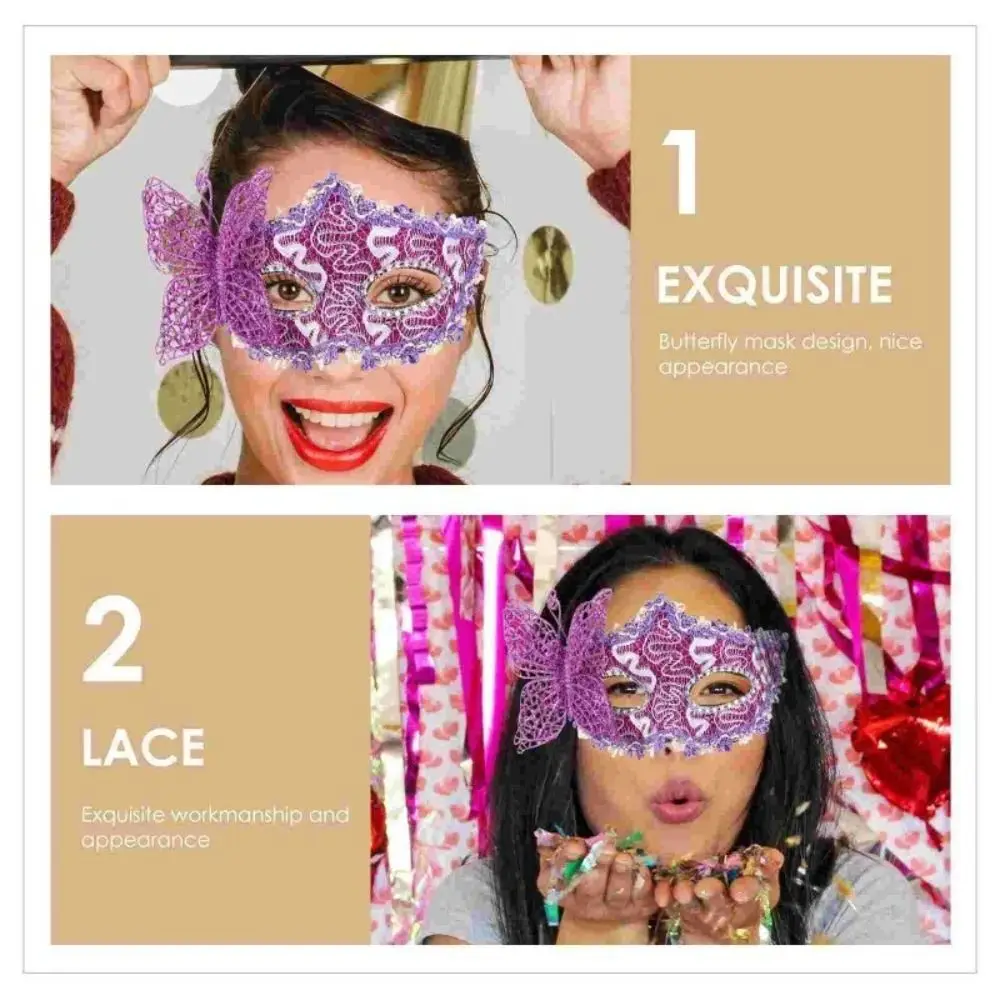 New Fashion Masquerade Mask Side Butterfly Half Face Mardi Gras Mask Sexy Lace Party Makeup Ball Eye Mask