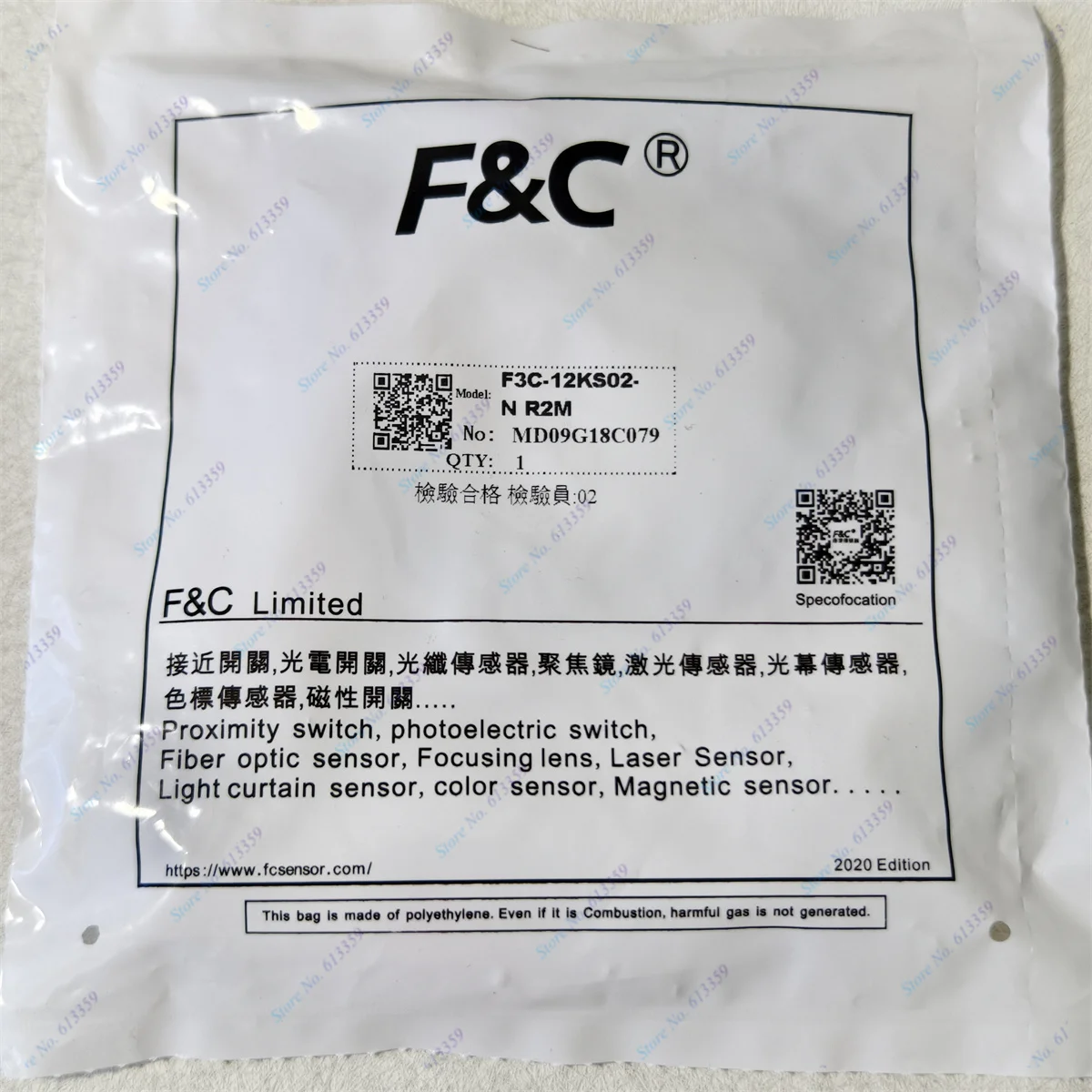 F&C New Original Proximity Sensors  F3C-12KS02-N  F3C-12KS02-N2  F3C-12KS02-P  F3C-12KS02-P2 replaces PR12-2DN