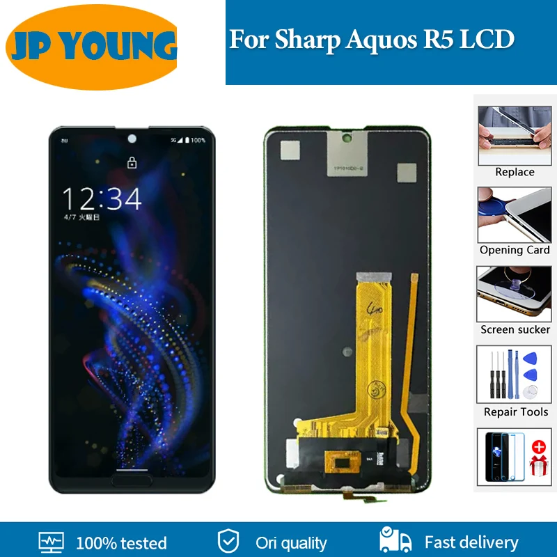 

6.4" LCD For Sharp Aquos R5 LCD Display Screen Touch Panel Assembly Digitizer For For Sharp Aquos R5 Display Replacement