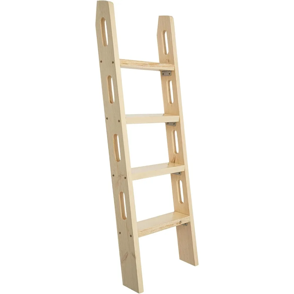 

4-Step Dorm Bunk Bed Ladder, Wood Step Ladder Camper Bunk Ladder with Wide Pedal, Durable Bunk Replacement Ladder Sturdy Loft Be