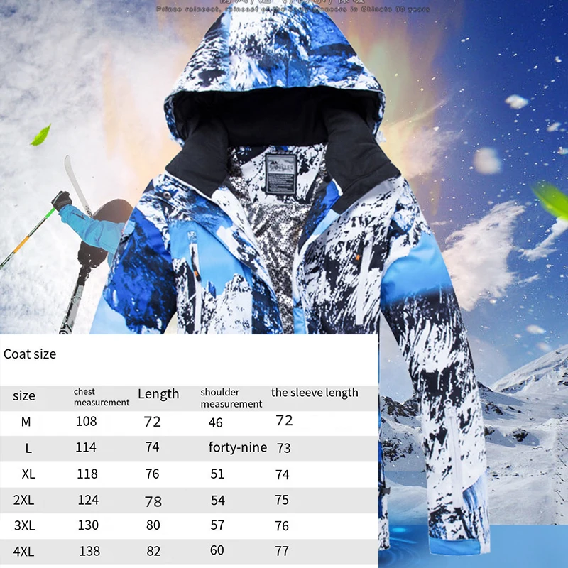 Oulylan Ski Jacket Men Women Windproof Waterproof Winter Ski Coat Ski Wear Solid Color Hooded Warm Snowboard Ski Suit