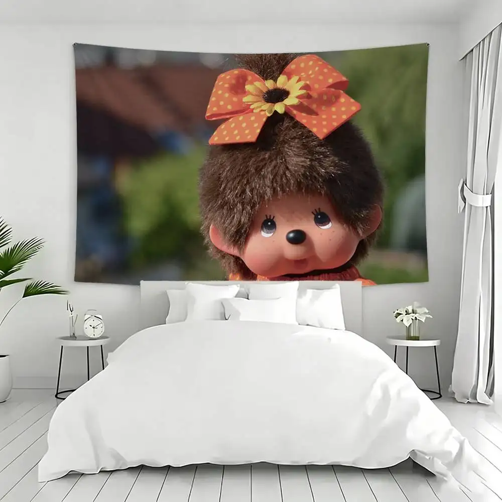 Anime M-Monchhichi Flag Outdoor Decorations for Bedrooms Home Decor Items Decoration Banners