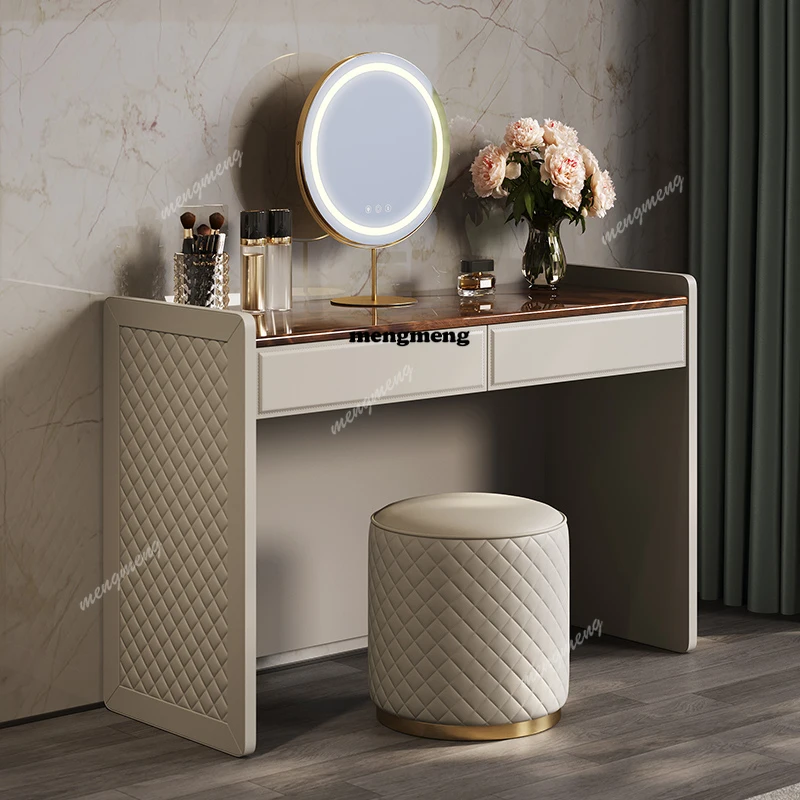Bedroom Drawers Vanity Table European Mirror Desk Chair Dressing Table Cabinet Storage Study