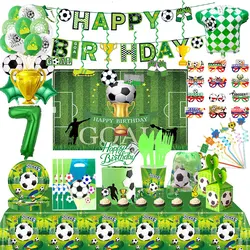 Fußball Fußball Geburtstag Party Dekoration Kinder Fußball Sport Thema Geschirr Tasse Teller Banner Ballon Liefert Set Für Jungen Favor