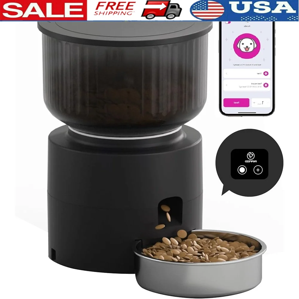 

3L Automatic Cat Feeder Smart WiFi Pet Feeder APP Control Detachable Stainless Steel Bowl Remote Feeding Power Backup 1-10 Meals