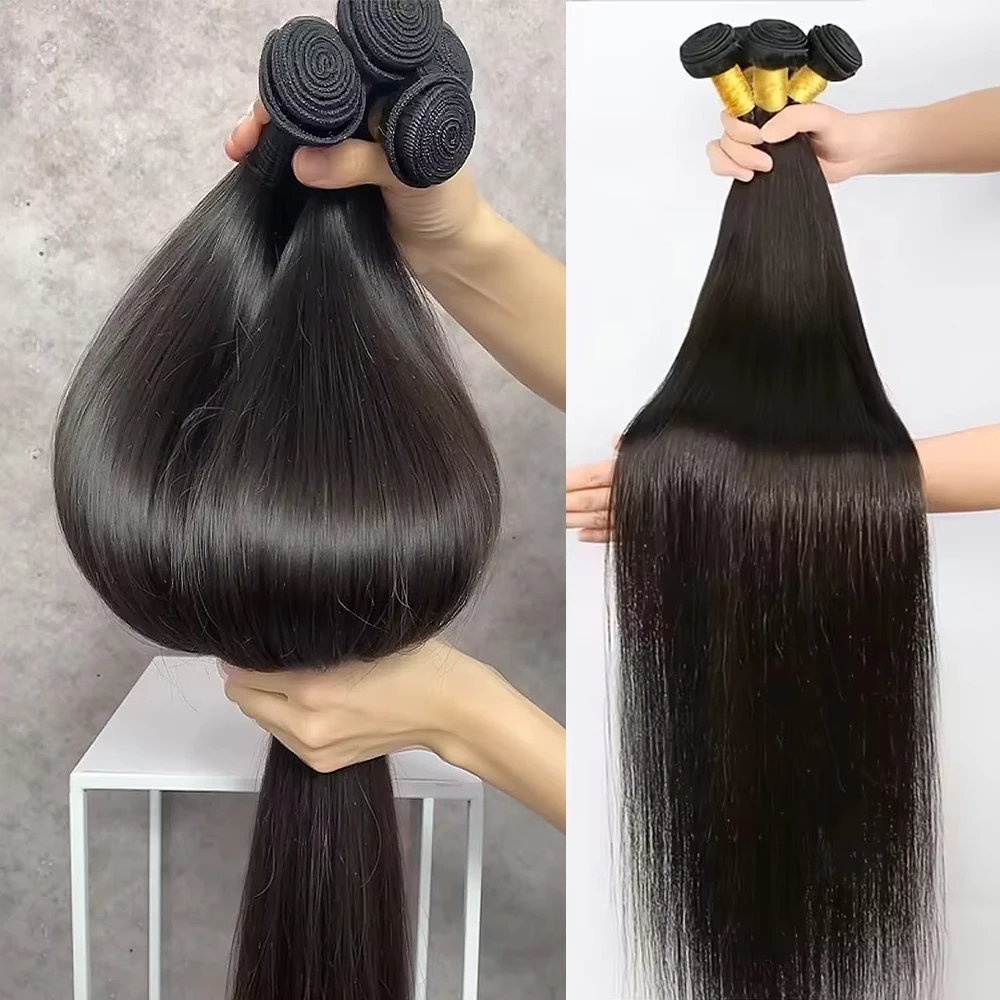 Straight Human Hair Bundles 28 30 inch Raw Brazilian Hair Weave Bundles Sew In Remy Hair Extensions 3 4 Bundles Virgin Hair Weft