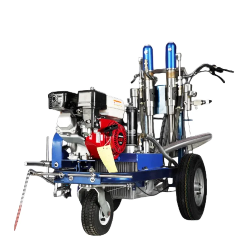 Cold Spray Plunger Pump Double G-u-n Marking Machine Hand Push Road Field Line Hydraulic Road Marking Car Paint Marking Machine
