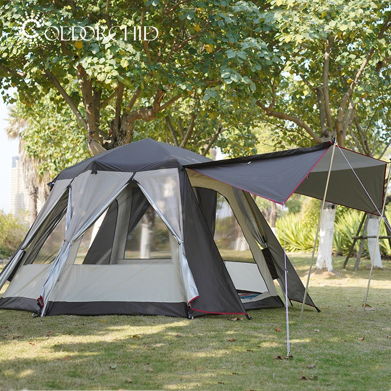 Quick Open 150D PU coated silver Automatic Tent Waterproof Durable Double Layers Pop Up Camping Outdoor Tent