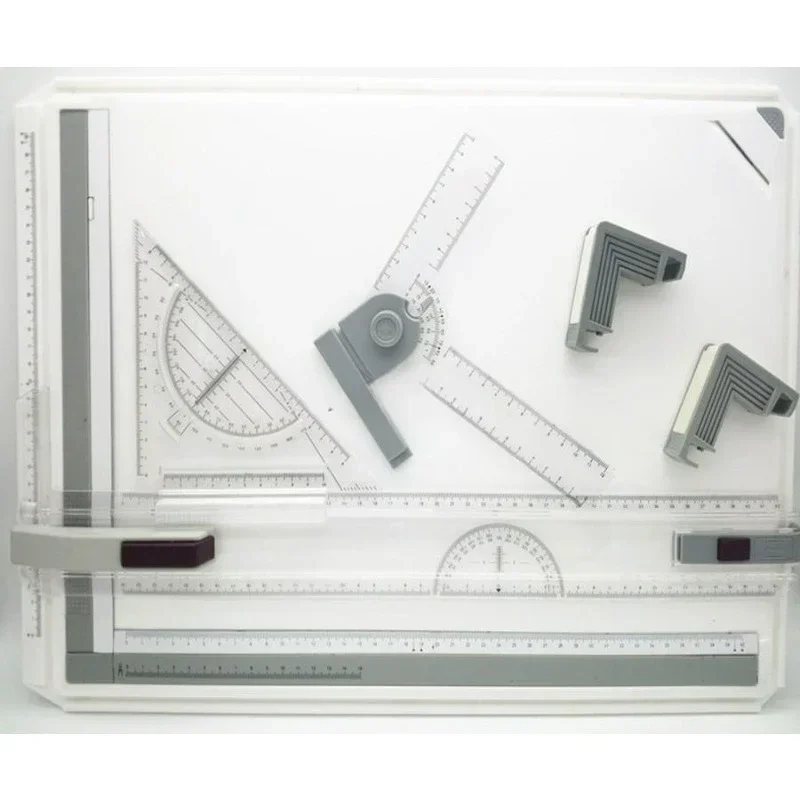 A3 Tilt-Adjustable Drawing Board with Parallel Motion, T-Square & Drafting Tools for Architecture Students