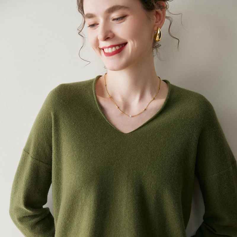 Heißer Verkauf 2025 Herbst und Winter Neue Frauen V-ausschnitt Pullover 100% Kaschmir Pullover Gestrickte Weiche Warme Jumper Tops Mädchen Kleidung