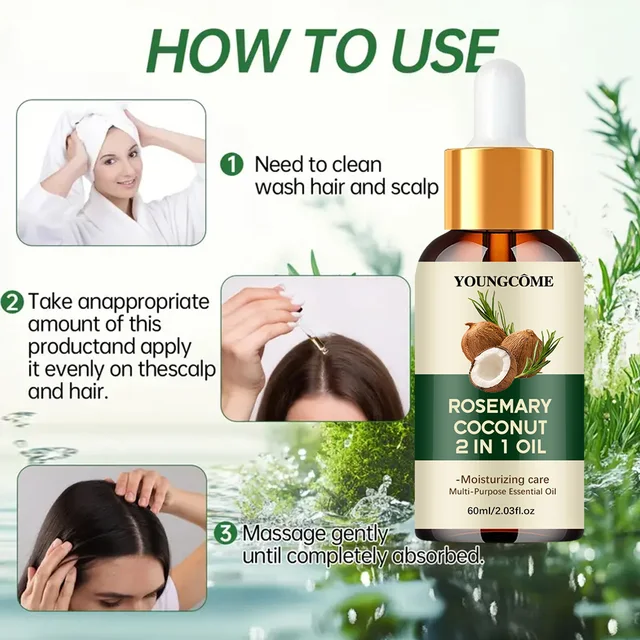 Rosemary Oil Hair Essential Coconut Oil Improve Hair Loss 3