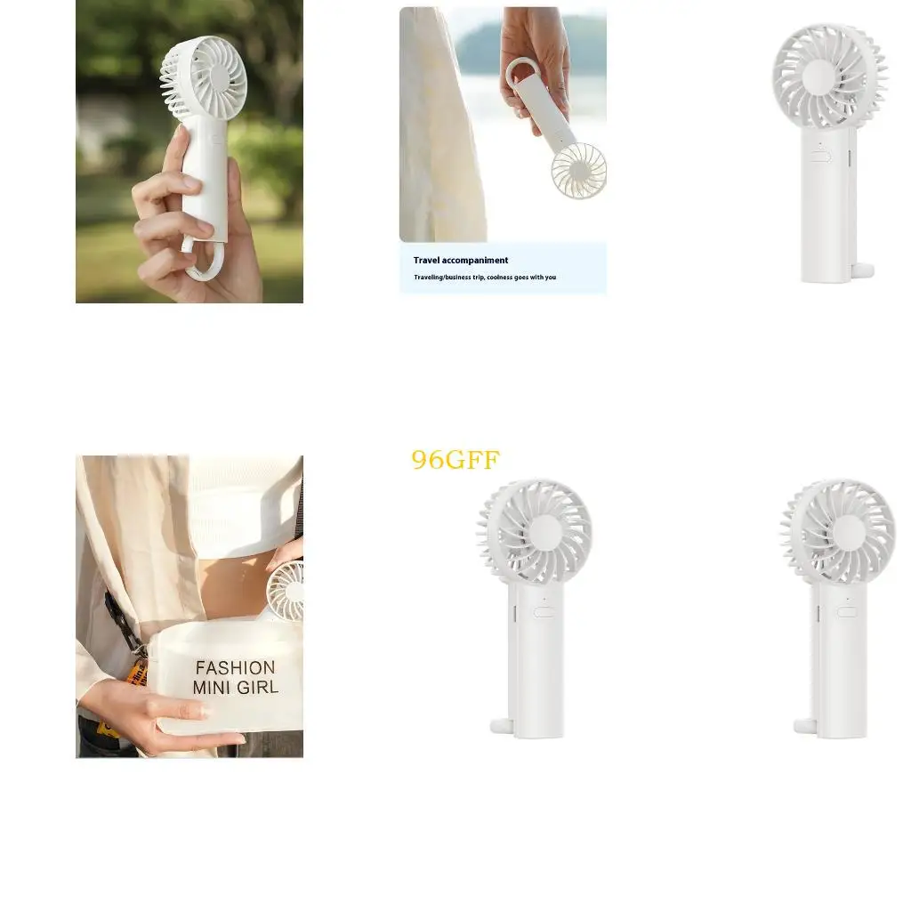 

96GF Портативный портативный ручный вентилятор 3 скоростной регулируемый 1200 мАч аккумулятор. Регулируемый охлаждающий для на