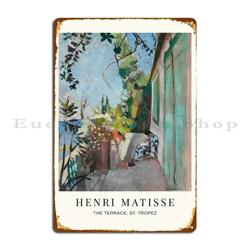 The Terrace St Tropez Metal Plaque Poster Painting Designing Wall Decor Club Club Tin Sign Poster