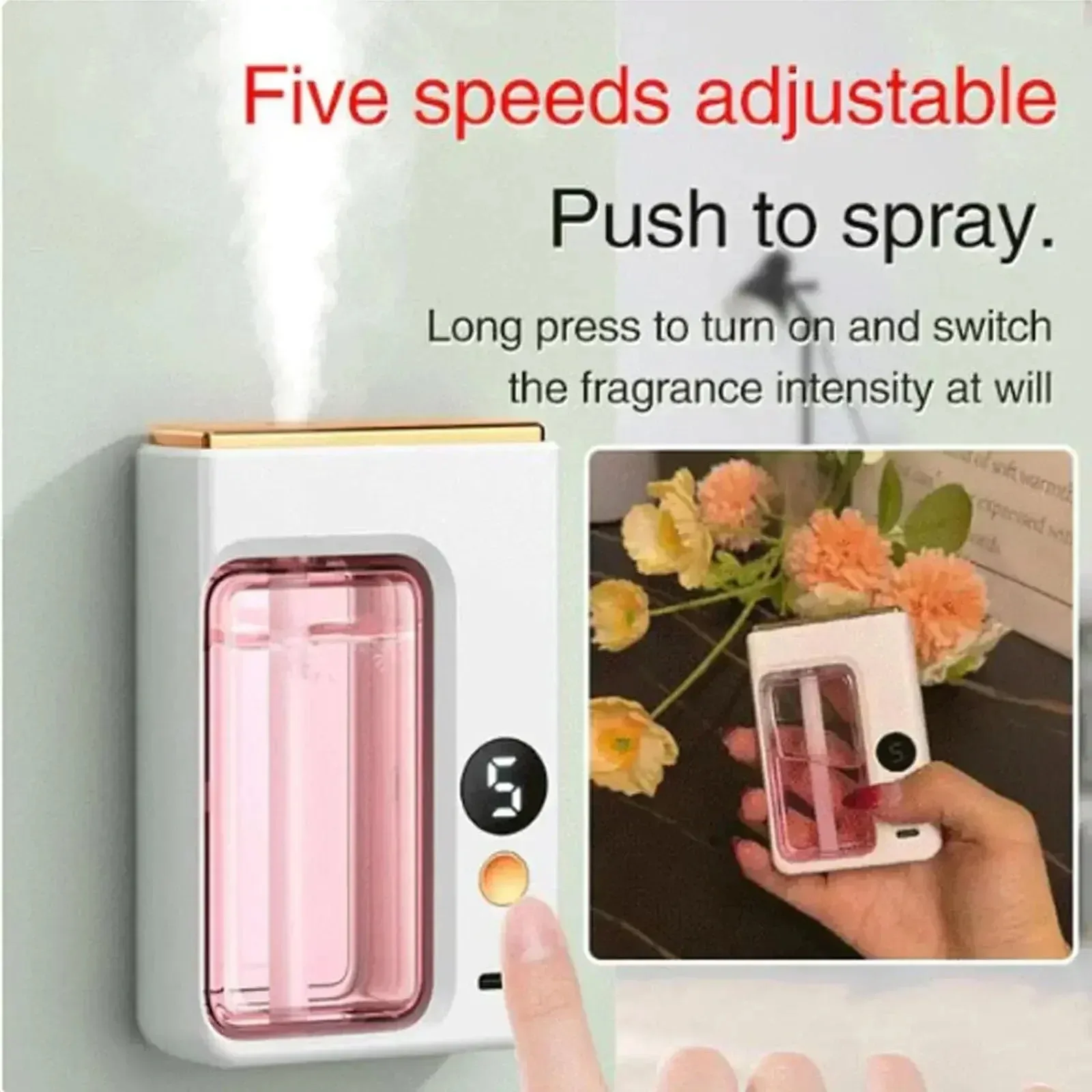 Automatic Aromatherapy Diffuser with Display Essential Oil Humidifier Car Perfume Air Freshener Deodorization for Car Bathroom