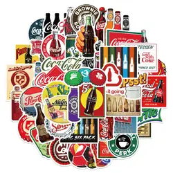 50PCS  Color Vintage Coke Bottle Stickers Personalized Decoration Luggage Compartment Notebook Waterproof Decals Stickers