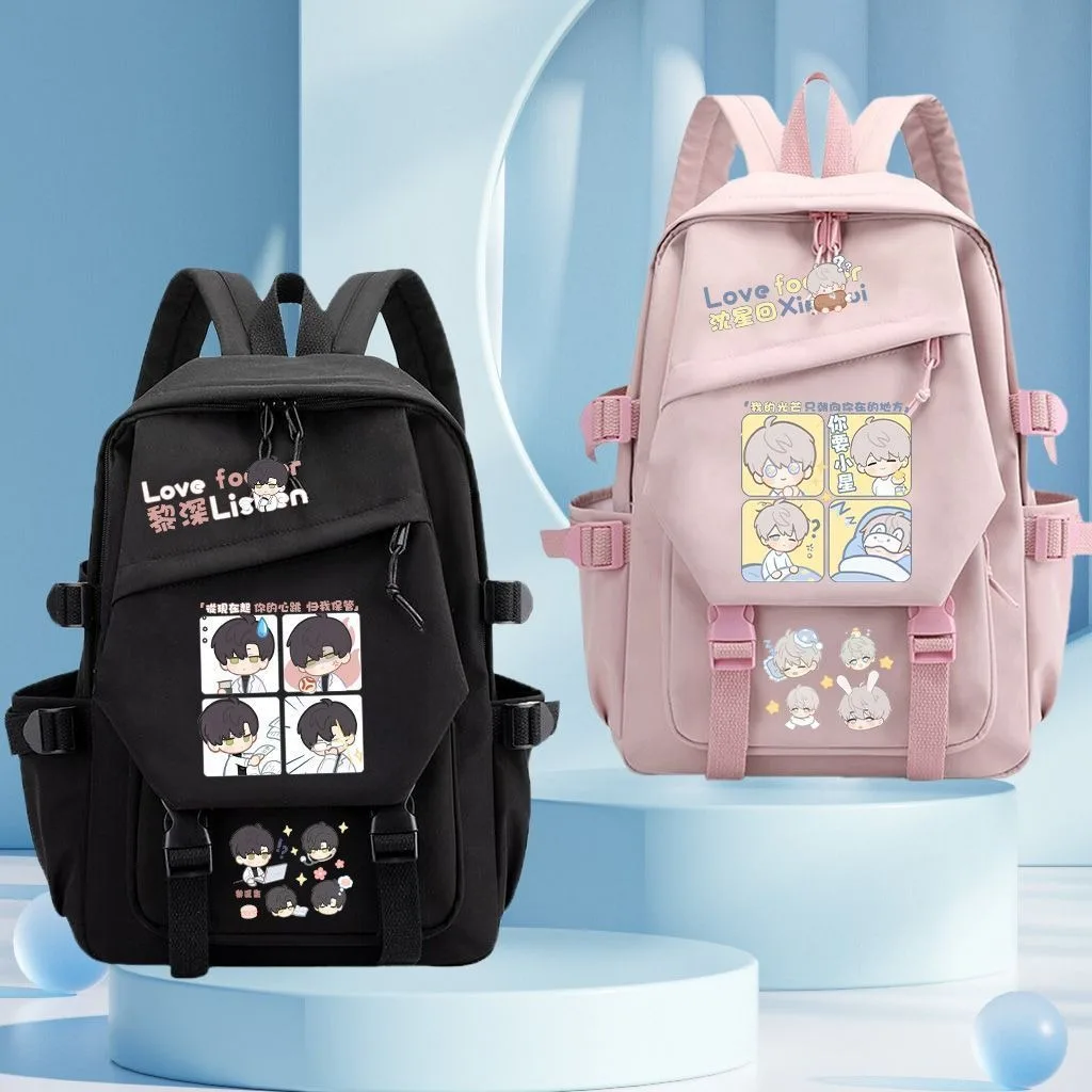 

29×42×13cm Black White Blue Green Pink, Love and deepspace, Student Kids Teens School Bags, Anime Backpacks Girls Boys