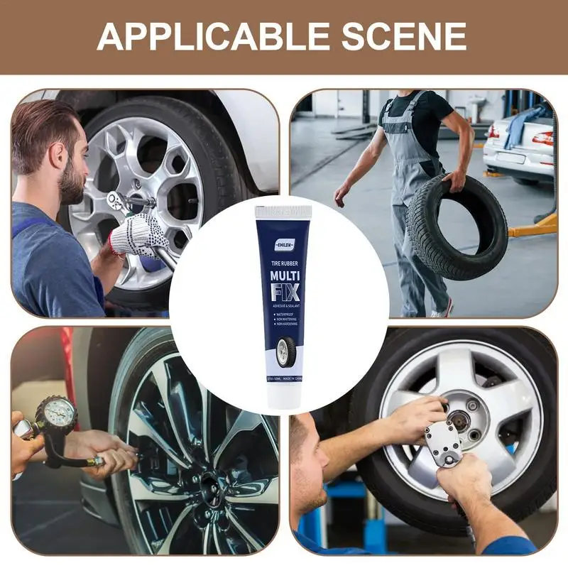 50ml Car Motorcycle Bicycle Tire Repairing Glue Universal Tyre Repair Instant Black Glue Adhesive Tire Sealing Bonding Glue