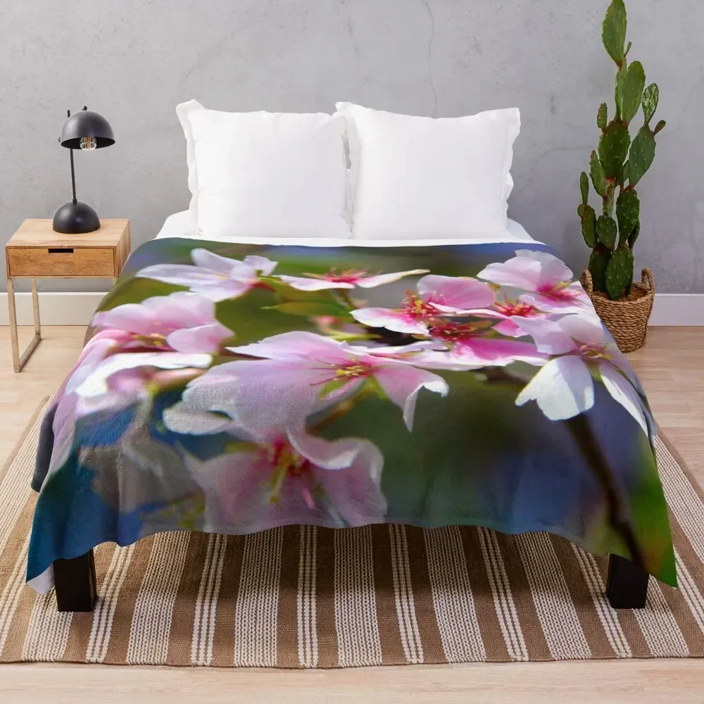 

Sakura Close-Up Throw Blanket Cozy Warm Blanket for Bed Room Decor