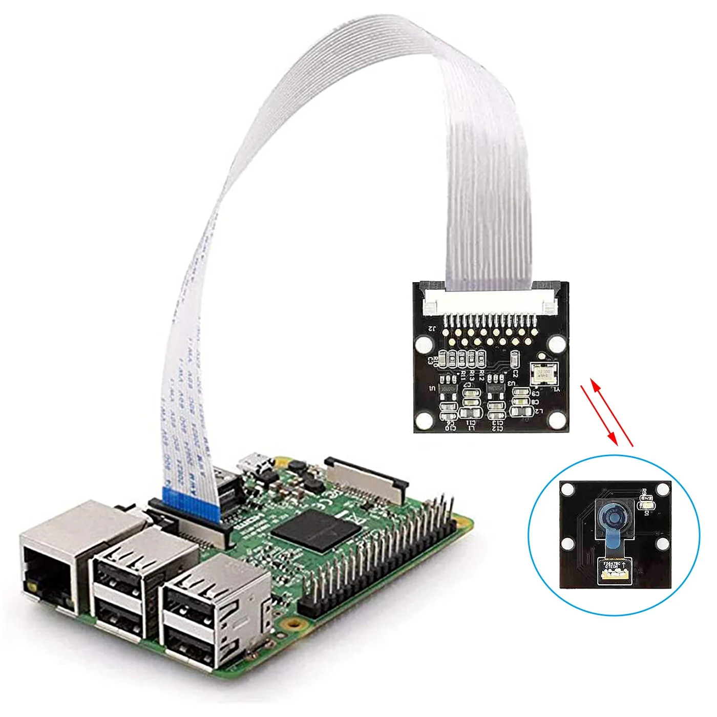 AP-For Raspberry Pi 4B/3B 1.4 Inch CMOS 2.8 Aperture Mini Camera
