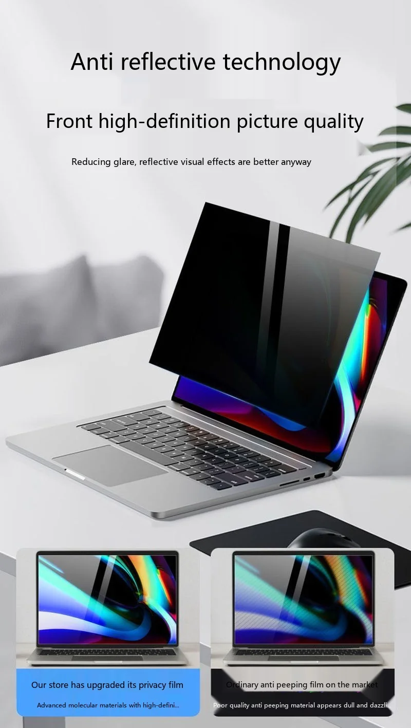 Vollflächig klebender Sichtschutz für MacBook 13-16 Zoll 360 ° Anti-Spionage-Film – Detail 11