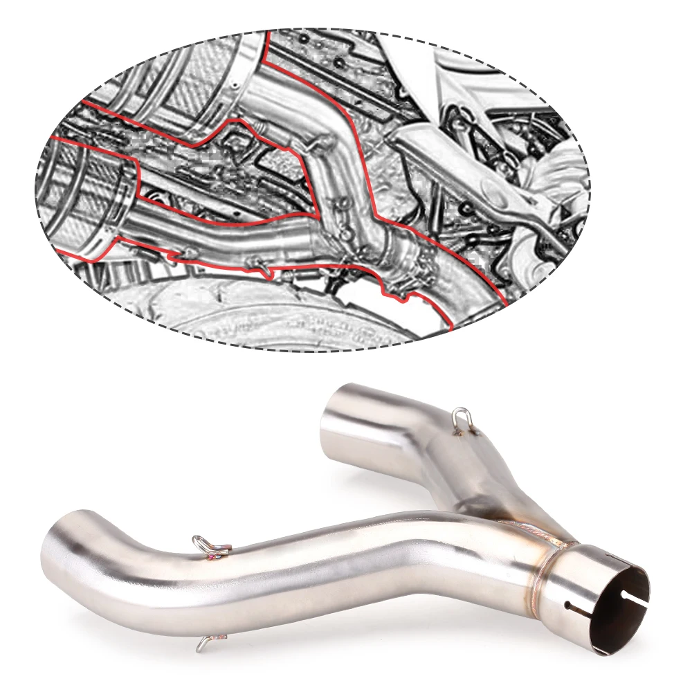 

Подходит для Apulia Shiver 900, двойной выхлоп, модифицированный соединительный патрубок, средняя соединительная труба, накладка на выхлопную трубу 51 мм, 2017-