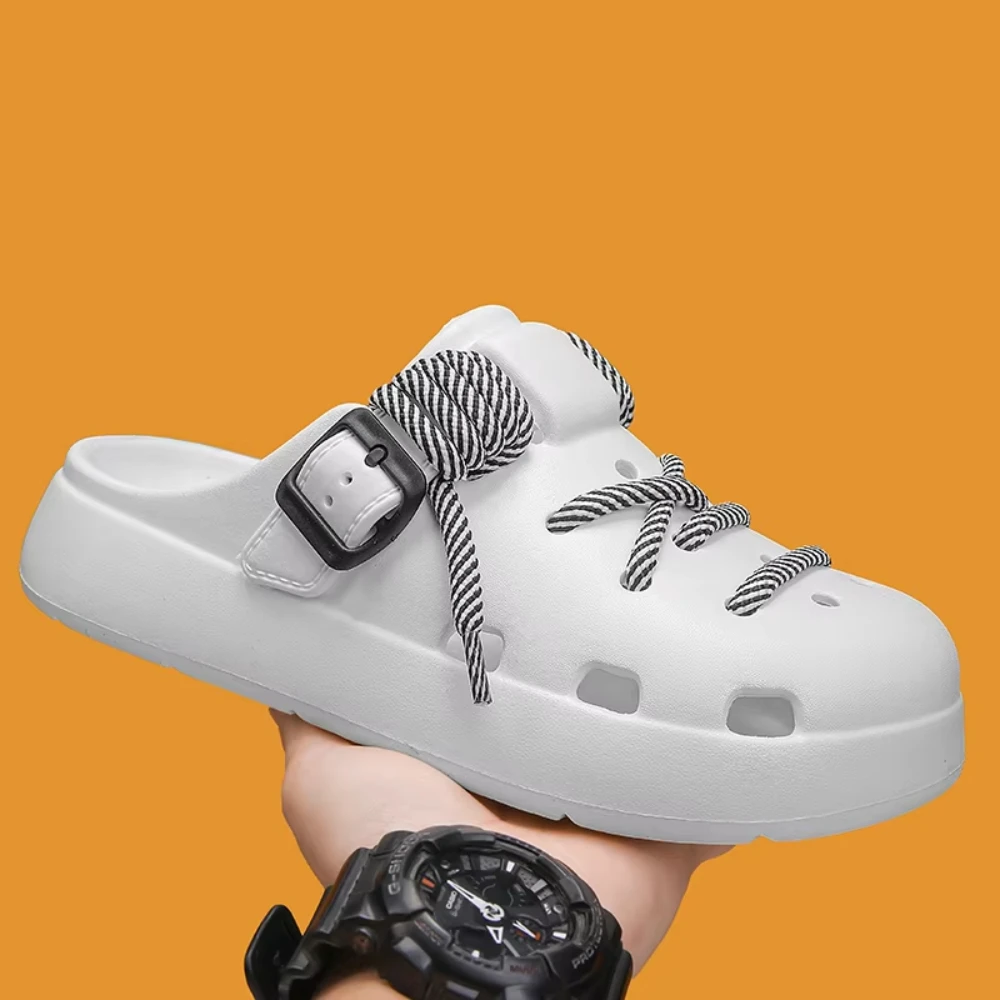 2025Mode Herren Atmungsaktive Slip-On Wasser Langlebige Hausschuhe Outdoor für Sommer Strand Hohl-Out EVA Dicken Boden Paare Sandalen