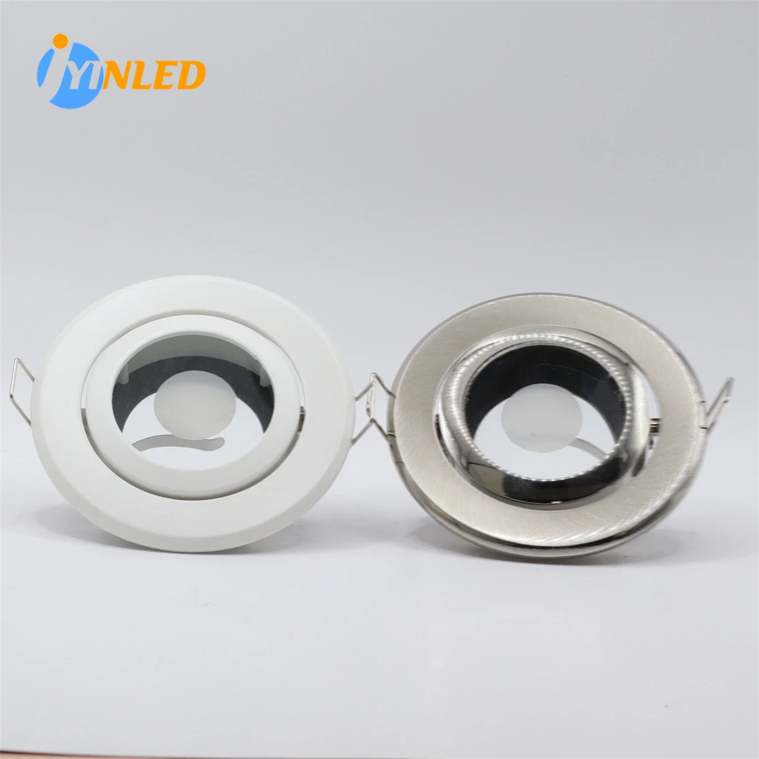 

5/10pcs Adjustable Led GU10 Bulb Fixture Holder Recessed Downlight Commercial Lighting White Nickel MR16 LED Spot Lamp Frame