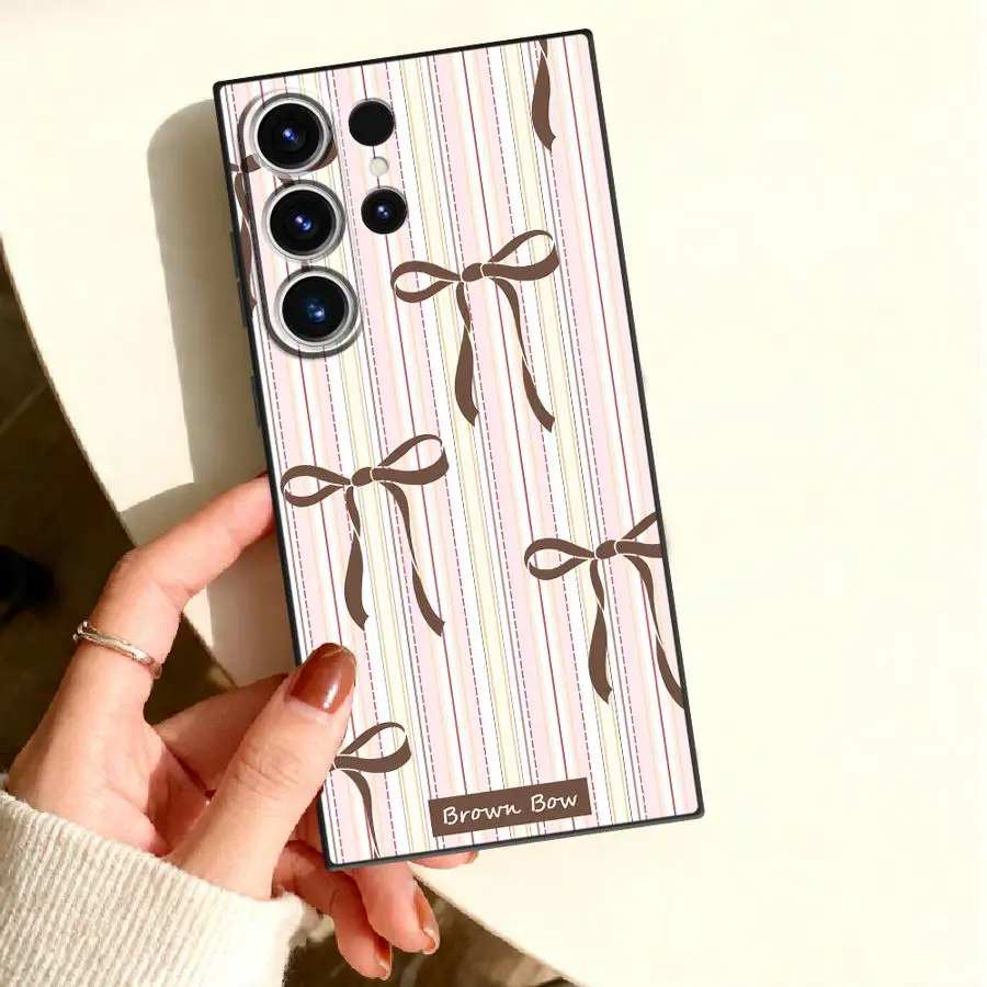 Phone Cover Case for Samsung Galaxy S26 Ultra S26+ S23 S25 FE S24 Plus Note 20 S25+ S21 S10 S20 S22 Fashion Bow Knot