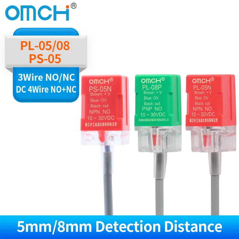 OMCH PL-05N PL-08P PS-05N Inductive Proximity Sensor 5mm/8mm NPN/PNP NO/NC for Laser Cutting Machine