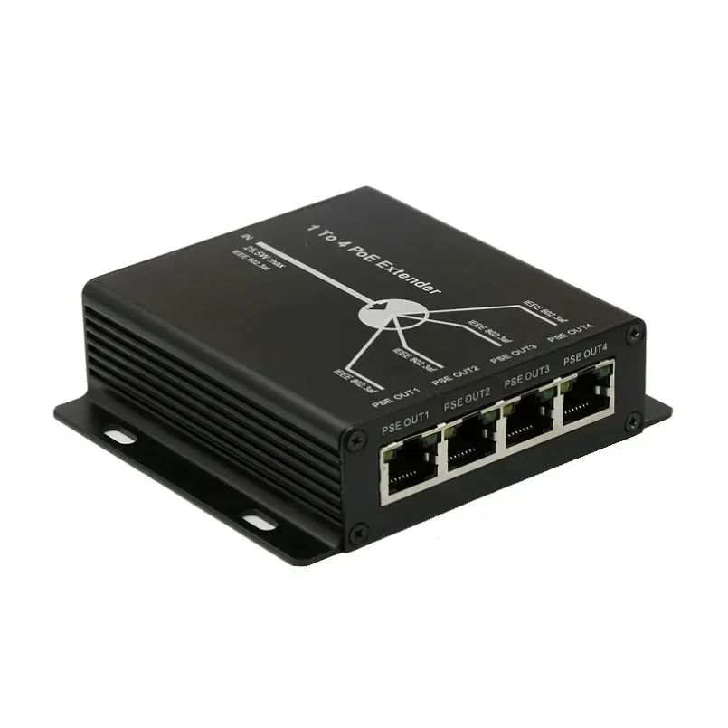 Mini POE Extender 10/100M 4 Ports 25.5W Extend 120 Meters IEEE802.3af POE Network Devices Plug-and-Play