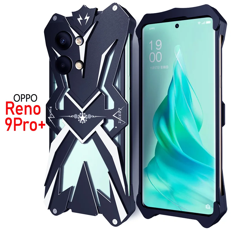 

For Oppo Reno 9 Pro Plus Powerful Shockproof Metal Armor Case For Oppo Reno 9 Pro / Reno 9 Aluminum Cases Cover Bumper Coque