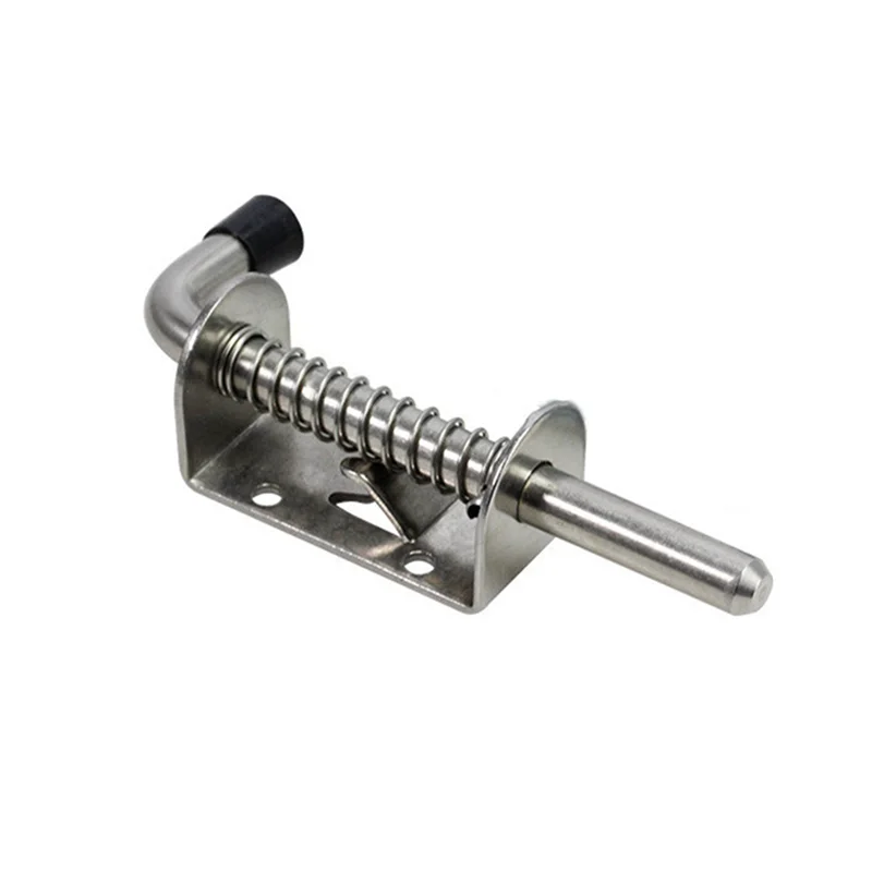 

ABPQ-8Pcs 5 Inch Stainless Steel Spring Loaded Latch Pin Barrel Bolt 2Mm Thickened Door Lock Brushed