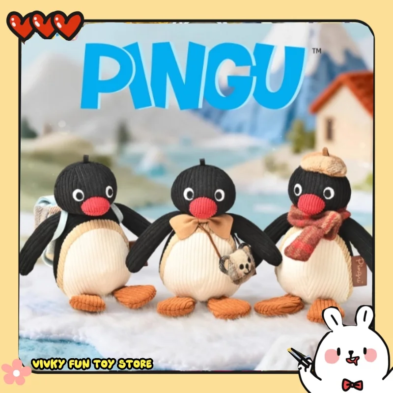 new Pingu Penguin Retro Keychain Headphone Pouch 45th Anniversary Plush Doll Cute Doll Holiday Gift