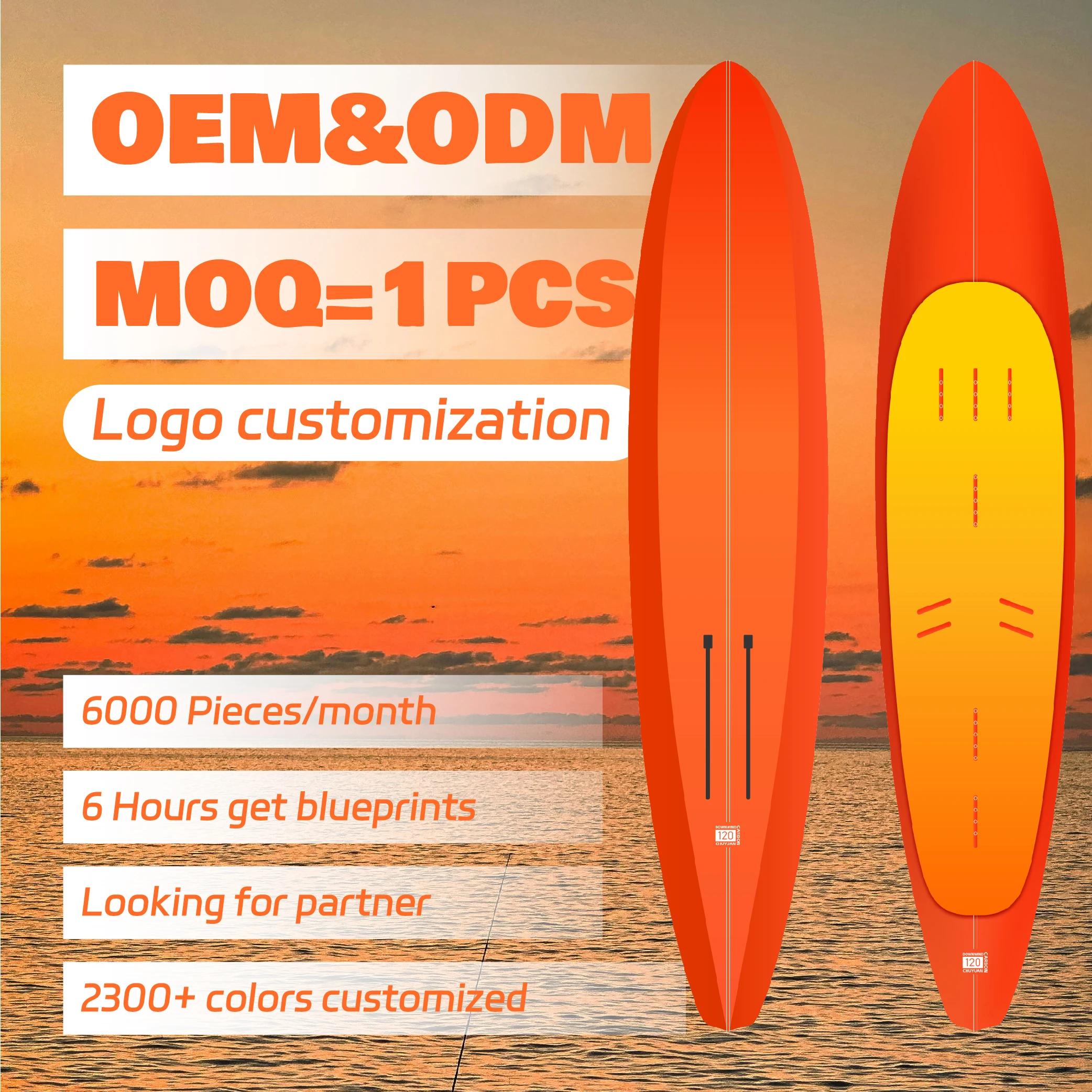 High-Performance Carbon Patch Surfboards PVC Epoxy Fiberglass EPS Fins Unisex Fullest Water Sports
